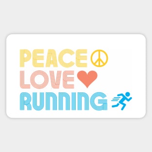 Peace Love Running Magnet